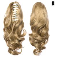 ราคา LemonBlue Clip On Curly Ponytail Hair Extension Women Claw On Long Wavy Wig Hair Piece E (17583694361)