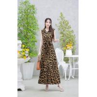 ราคา เดรสยาวแขนกุด ผ้าไหมอิตาลี ลายเสือ กระดุมหน้าแกะได้ทั้งตัว (20787764226)