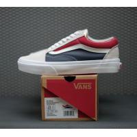ราคา พร้อมส่ง Vans Old Skool Retro Block White Red Dress Blues รุ่นขายดี (19411607501)