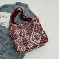 ราคา กระเป๋าผ้า ทรงช้อปปิ้ง แฟชั่น ผ้าปักลาย ใบใหญ่ สายไนล่อน จุของได้เเยอะ (20524197646)