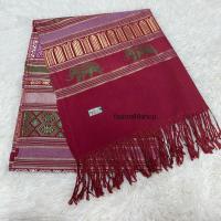 ราคา ผ้าพันคอ ผ้าคลุมไหล่ ผ้าไหมเทียมลายช้าง ลายเข้าใหม่ พร้อมส่ง (20924857018)