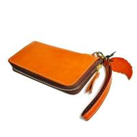 ราคา Leather inc กระเป๋าสตางค์หนังแท้แบบซิปทรงยาวมีสายจับมีช่องใส่ธนบัตร4ช่องมีช่องใส่บัตร 8 ช่อง มีซิปใน1ช่อง (311480919)