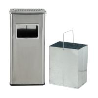 ราคา ถังขยะ 40 ลิตร สีเงิน garbage bin outdoor ทำจากสแตนเลส (21054870852)