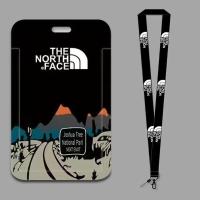 ราคา The North Face Lanyard Card Sleeve Card holder Black White Sliding Cover fashion accessories (20269187640)