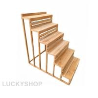 ราคา ชั้นวางของวางต้นไม้ทรงขั้นบันได 6 ชั้น เนื้อไม้สักแท้ ไม้ดิบสีไม้สีโอ๊ค สูง 60 cm ชั้นวางแคตตัส วางโหลปลากัด (13747503778)