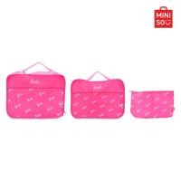 ราคา MINISO กระเป๋าจัดระเบียบ กระเป๋าเก็บของเดินทาง เซท 3 ชิ้น Barbie Collection (21406986231)