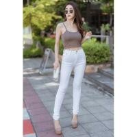 ราคา กางเกงยีนส์ขายาว สีขาว มือ1งานตำหนิจุด (16115213519)