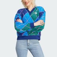 ราคา adidas ไลฟ์สไตล์ เสื้อกันหนาวคอวีขนฟูลาย Argyle ผู้หญิง สีเขียว II5634 (19953644724)