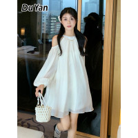 ราคา Du Yan เดรสผู้หญิง ชุดไปทะเล เอ ไลน์ คอกลม เดรสเปิดไหล่ฝรั่งเศส ชุดเดรสสวยๆหรู เดรสสาวอวบ ชุดแซกผู้หญิง2023 (16028357419)