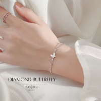 ราคา ESCOBAL พร้อมส่ง สร้อยข้อมือเงินแท้ Diamond Buttrefly กำไลเงินแท้ฝังเพชร กําไลผีเสื้อ สร้อยข้อมือผู้หญิง สร้อยข้อมือเพชร (17797365444)