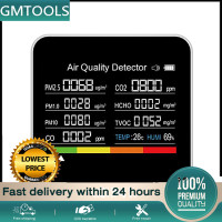 ราคา GMTOOLSAir คุณภาพ Monitor CO2 เมตรเครื่องตรวจจับคาร์บอนไดออกไซด์ 9 in 1 CO2 CO TVOC HCHO PM2 5 PM1 0 PM10 อุณหภูมิความชื้นการตรวจจับพร้อมฟังก์ชั่นปลุก (21118690593)