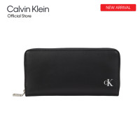 ราคา Calvin Klein กระเป๋าสตางค์ผู้หญิง รุ่น DP1676 001 ทรง BLOCK ZIP AROUND PU สีดำ (21351658496)