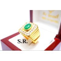 ราคา ผ่อน0 10เดือน แหวนทองพลอยหยกแท้ล้อมเพชรเม็ดละ 10 ตัง พร้อมใบรับรองสินค้า เคลือบทองคำแท้100 (5715678705)