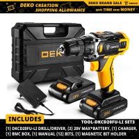ราคา DEKOมาใหม่Sharker 20V SET3 สว่านไร้สายไขควงไฟฟ้า (728454386)