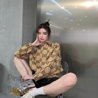 ราคา Gucci เสื้อแขนยาวกระดุมหน้าใช้ผ้าทอลายBrand (20707797252)