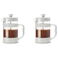ราคา 2X French Press Coffee Maker 12 Oz White Coffee Presses Tea Makers with Borosilicate Glass Cold and Hot Brew Coffee (18214693044)