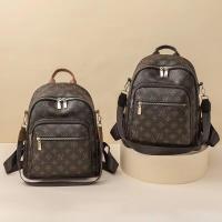 ราคา กระเป๋าหลุยส์ Backpack เป้สะพายหลังขนาดเล็ก Womens Backpack Pu Leather Laptop Travel School Backpack Bag (19831640151)