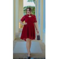 ราคา ชุดเดรส เดรสสาวอวบ อ้วน ชุดออกงาน ชุดราตรี Bigsize Plussize XXL ผ้าสกินนี่ แต่งผ้าลูกไม้ ชีฟอง (20374502835)