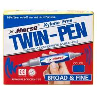 ราคา Horse ปากกาเคมี 2 หัว ตราม้า แพ็ค 12 ด้าม มี สีดำ แดง น้ำเงิน เขียว (16855869307)
