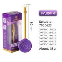 ราคา 2023 New 700C Bicycle Inner tube with Aluminum Alloy Valve High pressure Resistant Ultra light TPU Tube 35g for Road bike Puncture Resistant 700x18 32C PV 60 80mm Spare tire (20570438415)