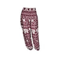 ราคา กางเกงขายาวผู้หญิงลายช้าง ทรงจินนี่ เอวสม็อคขาจั้มฟรีไซส์ผ้าเรยอน ใส่สบายได้ทั้งชาย หญิง Harem Pants Elephant pants Yoga (21061767825)