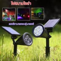 ราคา ไฟสนามโซล่า ไฟสีรุ้ง ไฟปักสนาม ไฟLEDกลางแจ้ง ใช้พลังงานแสงอาทิตย์ กันน้ำ ปิด เปิด อัตโนมัติ Outdoor LED Solar Power Lamp Park Lawn Garden Courtyard Heat Resisting Spotlight Colorful RGB Ground Plug Li