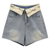 ราคา Smallgirl 503 กางเกงยีนส์ขาสั้น เอวสูง ดีเทลพับเอว ลายพิมพ์ ยีนส์อ่อน สายเกาหลี (21364789764)