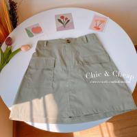 ราคา Chic กระโปรงวินเทจ ทรงเอ ทรงคาร์โก้ สีเอิร์ธโทน แคมป์ (21407854596)