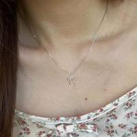 ราคา Suwann na shop สร้อยคอ สร้อยคอเงินแท้ สร้อย สร้อยเงิน จี้ จี้เงิน สร้อยโบว์ใหญ่ (21011488213)