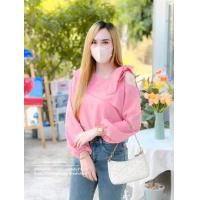ราคา เสื้อสีชมพู อก38 40 ปาดไหล่ (21365001975)
