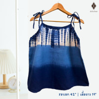 ราคา เสื้อสายเดี่ยว ผ้าฝ้ายพื้นเมือง มัดย้อมคราม (21407081933)