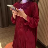 ราคา CHAWY Chiffon dress C4351 เดรสยาวอัดพลีท เดรสยาวอัดพลีท มี 4 สี ดำ เบจ แดง ม่วง (21334444334)