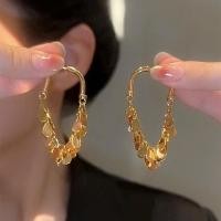 ราคา ต่างหูห้อยสำหรับผู้หญิงต่างหูระย้าเลื่อมสีทองพู่แฟชั่นใหม่ (21218370842)