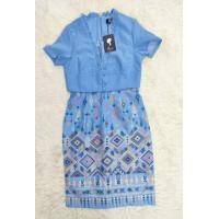 ราคา เดรสผ้าไทย เดรสทำงาน เดรสงานป้าย มือ1 Phawi S (19588641890)