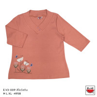 ราคา แตงโม SUIKA เสื้อยืดคอวีแขนสามส่วน กระดุมหน้าสามเม็ด E V3 009 (20969713549)
