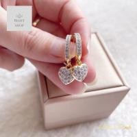 ราคา ต่างหูห่วงประดับเพชรห้อยหัวใจ คู่นี้ใครใส่ก็สวยหรู (21251343307)
