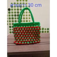 ราคา กระเป๋าคล้องแขนลายสตอเบอรี่ถักด้วยเชือกร่ม (20806264818)