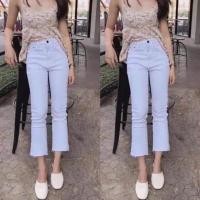 ราคา TwiceJeans กางเกงยีนส์ ขาม้า เต่อ ปลายตัด ผ้ายีนส์ยืด ขาม้าเล็ก ยีนส์ผู้หญิง สีขาว (9770682988)