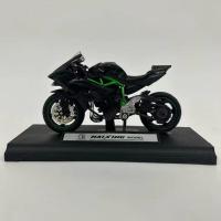 ราคา พร้อมส่ง โมเดลรถจักรยานยนต์ 1 18 Kawasaki H2 R Diecast Alloy Model Toy Black Ninja H2R Motorbike (21411620622)