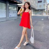 ราคา เดรสสายเดี่ยว ชุดเดรสสายเดี่ยวแฟชั่น งานสวย เนื้อผ้านิ่ม สวมใส่สบาย เนื้อผ้ายืดตามตัว เดรสสายเดี่ยว (16839497202)