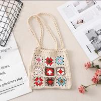 ราคา Casual Handcrafted Shopping Bag Unique Design Womens Handbag New Handbag For Women Handmade Crochet Weaving Grandmother Grid Shoulder Bag Vintage Crochet Shoulder Bag (19650476023)