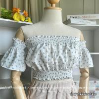 ราคา ปาดไหล่แขนสั้น เสื้อครอปปาดไหล่ ครอปเปิดไหล่ (21415736346)