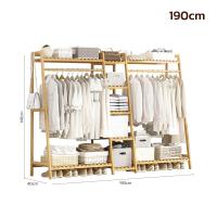 ราคา ตู้แขวนผ้า ราวแขวนผ้า โครงไม้ ราวแขวนเสื้อผ้า พร้อมชั้นวางของ ชั้นวางเสื้อผ้า ราวตากผ้า ราวไม้แขวนผ้า ตู้แขวนผ้า ราวแขวนผ้า wardrobe simplemall (21397772419)