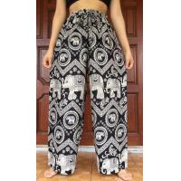 ราคา กางเกงขายาวผู้หญิงแฟชั่น กางเกงลายช้าง กางเกงสาวอวบ สีเขียว Pant Harem Pant Yoga pant Elephant pants Green elephant (21410117863)