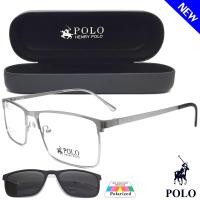 ราคา แว่นตา คลิปออน Fashion Polarized รุ่น POLO 3864 กรอบแว่นตา สำหรับตัดเลนส์ กรอบเต็ม แว่นแฟชั่น ชาย หญิง ทรงสปอร์ต sport วัสดุ สแตนเลส stainless steel ขาสปริง (8259654195)