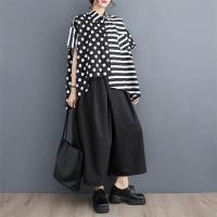 ราคา N E W I N ready to ship พร้อมส่ง Code 8107 Oversized shirt คอปกแขนสั้น มีกระดุมหน้าทั้งแถบ ด้านหลังเย็บแต่งไขว้ ชาชายเสื้อเย็บแต่งไม่เท่ากัน ผ้าคอตตอนเนื้อดี สกรีนลาย Polka dot สลับลายทาง ดีไซน์เก๋ รี