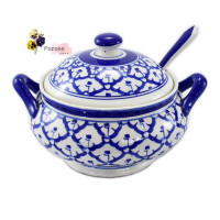 ราคา โถข้าว โถข้าวเซรามิค แถมฟรีทัพพีตักข้าว ลายคราม โถข้าวลายสับปะรด โถข้าว พร้อมฝาปิด (19707553309)