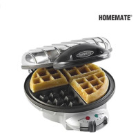 ราคา เหลือ 1606 HOMEMATE เครื่องทำวาฟเฟิล รุ่น HOMTSK2105B แบบกลมหนา สีเงิน รับประกัน 1 ปี (21418888136)