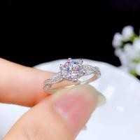 ราคา Fashion New 925 Silver White Sapphire Ring Platinum Diamond Crystal Wedding Rings for Women Ladies White Gold Anniversary Gift Jewelry Accessories Rhinestone Zircon Rings (18495243477)