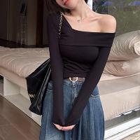 ราคา เปิดไหล่ข้างเดียวเก๋มาก ปาดไหล่เฉียงเก๋ๆ สุดน่ารัก สีพื้น (21386844008)